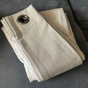 Bouclair full blackout curtains, linen effect fabric.